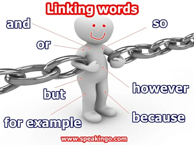 linking words, linkers, spojniki, angielski